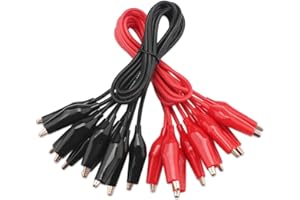 KJZEEX Crocodile Clips, 10 Pcs Small Alligator Clips with Wires Electrical Insulated Wire Multimeter Test Leads Set, Mini Test Leads with Alligator Clips (10 Pcs)