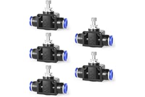 ERGAOBOY 5 pz 8mm OD Valvola di controllo del flusso d'aria con raccordo a pressione, regolatore di velocità rettilinea (SA8)
