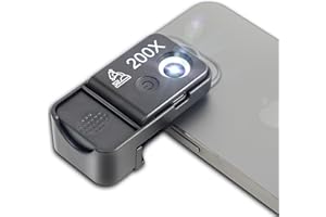 Shiptree 200X Handy Mikroskop mit LED, Mini-Mikroskop Lupe für Smartphone Kamera, Taschenmikroskop mit CPL für Explore Micworld Digitales Mikroskop Kompatibel mit iPhone/Samsung/Xiaomi/Huawei