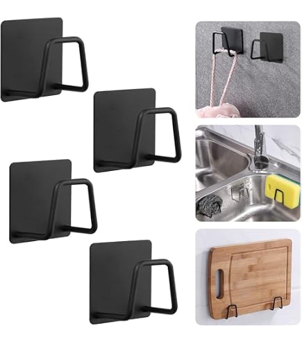 Crochets Autocollants Uxcell – Lot De 4, Noirs, Super Costauds Pour Suspendre Vos Affaires