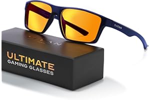 LIVHO Titan Gaming Glasses, Anti Blue Light Glasses Men, UV400 Protection Blue Light Blocking Glasses for Computer Eye Strain