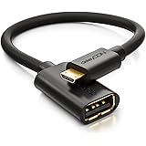 deleyCON 0,2m Adattatore OTG USB 2.0 ad alta Velocità - USB A a USB Micro B - S7 S7 Edge S6 S6 Edge S5 S4 Note 5 4 3 - Nero