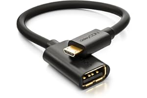 deleyCON 0,2m Adaptateur USB 2.0 OTG HighSpeed - USB A vers USB Micro B - S7 S7 Edge S6 S6 Edge S5 S4 Note 5 4 3 - Noir