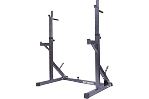 GYM MASTER Adjustable Squat and Bench Press Rack Stand with Spotters and Dip Bars