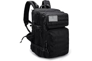 SEYATULLH Mochila Militar Táctica 45L Para Hombres y Mujeres Mochilas Molle con Estante de Botella Campamento Senderismo