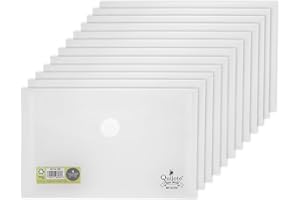 Quijote Paper World Pack 12 Sobres de Plástico Transparente - Packs carpetas sobre plástico, cierre velcro, para archivar, clasificar y llevar a la escuela, oficina o universidad - 15x9.5cm