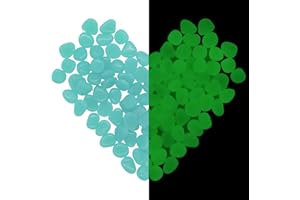 HMIEPRS 1000 Stück Leuchtsteine Kieselsteine, Fluoreszierende Steine, Nachtleuchtend Steine, Leuchtende Pebble Steine für Garten, Aquarium, Gehweg, Pflanzen Topf, Outdoor Dekoration (Blau, 0.8-1 cm)