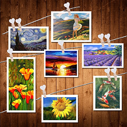 100 Stk Mini Holzklammern Herz Klammern Holz Deko Klein Wäscheklammern Dekoklammern Holzwäscheklammern Zierklammern (Weiß) - 4