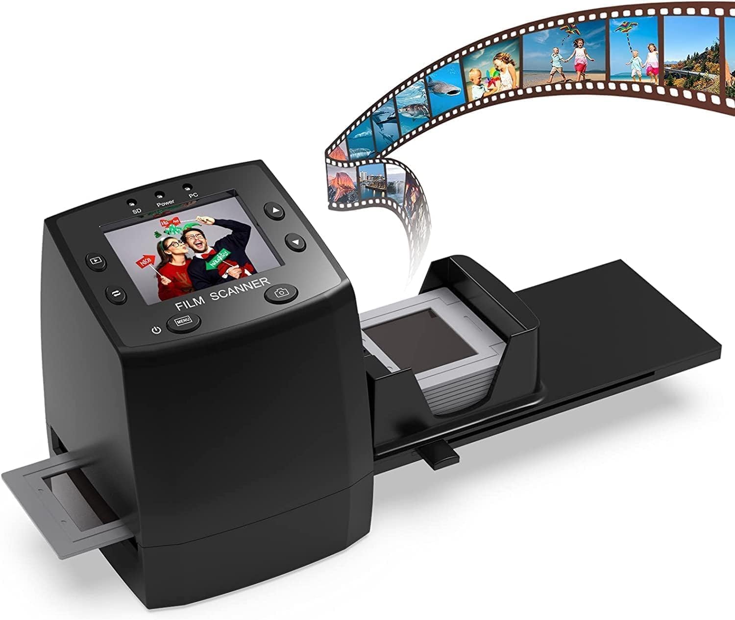 DIGITNOW!High Resolution 135 Film/Slide Scanner, Slide Viewer and Convert 35mm Negative Film &Slide to Digital JPEG Save into SD Card , with Slide Mounts Feeder No Computer/Software Required.