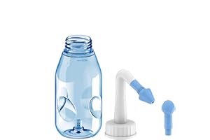 ONCCI Lavaggio Nasale, Irrigatore Nasale da 300ml, Lavaggi Nasali Naso Pulizia Bottiglia Sinus Risciacquo con Due ugelli per Adulti e Bambini (300ML-NEW)