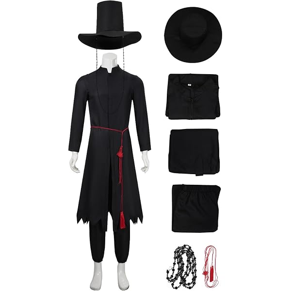 Costume Cosplay Jin Saja (Pop Hunter) - Ensemble Complet (Chemisier, Pantalon, Manteau, Chapeau) - Taille Unique Ajustable - Pour Fête, Halloween, Convention
