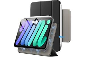 JETech Magnetyczne Etui dla iPad mini (A17 Pro, Model 2024, 7. Generacji) / mini 6 (Model 2021, 6. Generacji), Smukły Case z Funkcją Automatycznego Budzenie/Usypianie (Czarny)