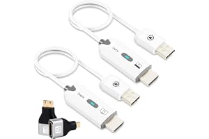 AXFEE Trådlös HDMI-sändare och mottagare, HDMI-sändare med knapp och 2 stycken adaptrar, 1080P trådlös trådlös överföring för streaming videoljud från laptop/PC till TV/projektor