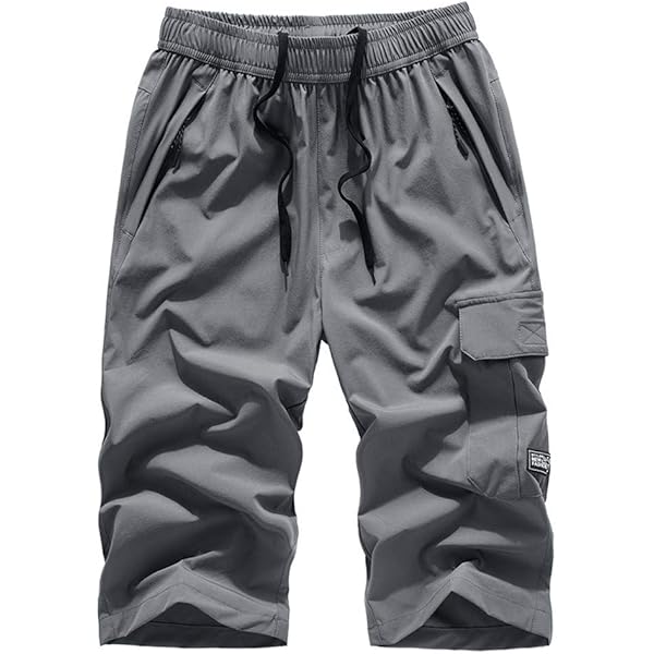 highlaz hl Knielange zwembroek voor heren, extra lange zwemshorts met ritssluiting, ademend, sneldrogend, extra lang, voor mannen, zwart, M