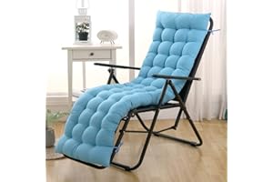 Morbuy Cojín para Tumbona de Jardín, Suave y Cómodo Cojín Reclinable Colchoneta Tumbona Exterior Ideal para Tumbonas, Sillas y Hamacas (48x120x8cm,Azul Lago)