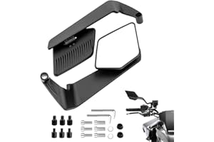 AULESSE Rétroviseurs Latéraux de Moto, Une Paire de Rétroviseurs Moto Universels avec Filetés 10mm et 8mm, Rétroviseur de Moto Compatible avec Motos Cyclomoteurs Scooters Voitures de Rue Diverses etc.