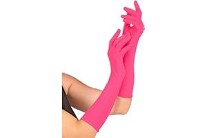Neon Long - Pink Lace Lycra & Neon Gloves for Fancy Dress Costumes Accessory