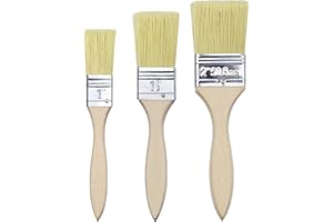 KMANGMAN 3pcs Holzgriffpinsel Set(1/1,5/2 inch),Flachpinsel Lasur Holz,Paint Brush,Maler Pinsel,Lasurpinselset für Lackfarbe,Wandfarbe(25/35/47mm)