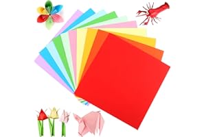 UWOBEFO 200 hojas de papel de origami plegable cuadrado de colores para bricolaje 20 x 20 cm