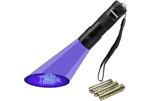 Vansky® UV Blacklight Flashlight, Pets Ultra Violet Urine Detector Dog/Cat Stain Remover Fluorescent Whitening Agents Detector, Find Dry Stains on Carpets, Rugs, Floor. 3 x AAA Batteries Included