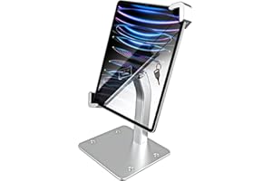 woleyi Soporte Tablet Antirrobo Mesa, Soporte iPad Escritorio con Candado y Llave, Soporte Seguridad de Aluminio para iPad Pro 12.9/ Air, Surface, Galaxy Tabs (Tableta Grande de 9-14")