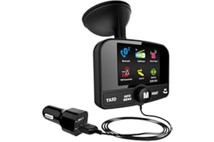 FIRSTE [2.4" Colorful Display]Car DAB/DAB+ Radio Adaptor, Portable DAB Digital Radio Bluetooth FM Transmitter Music Receiver+60 Presets+Handsfree Call+AUX IN/OUT+Dual USB Charge Port +U Disk/TF Card Play 64G