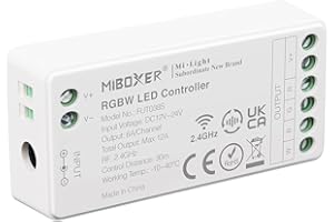 lighteu®, Milight Miboxer 2.4GHz RGBW RGB+White LED Strip Controller DC12V/24V Output Max. 12A, FUT038S