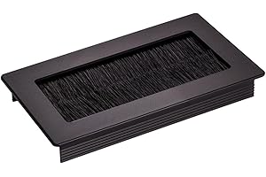 SOTECH 1 x Kabeldurchlass Toledo aus Aluminium schwarz eloxiert 100 x 70 mm, Einbaumaß: 90 x 62 x 15,3 mm Kabeldurchführung