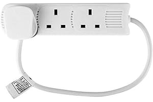 STATUS 3 Socket Extension Lead, 0.5m Compact Cable 13A Power Strip for Desks and TV Units, White (3WS0.5M20)
