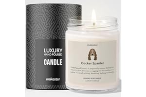 Cocker Spaniel Gifts - Luxury Soy Wax Candle - Vanilla, Jasmine, Sugared Almond - Makester