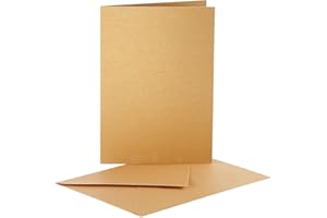 CREATIV Art-Manufacture-Design - Biglietto con busta, carta lucida effetto perlato, 10,5 x 15 cm, 10 pz, colore: oro