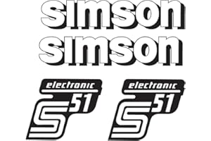 2TAKTSHOP Simson S51 Electronic IFA Sticker Set Premium Retro DDR IFA Black White