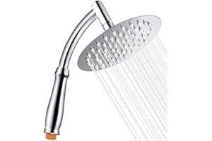 6 inch Stainless Steel Rainfall Shower Head - High Pressure Round Rain Shower Heads - Large Waterfall Shower Head with Handheld Extension Arm - SIEYESCITY Powerful Universal Chrome Showerhead