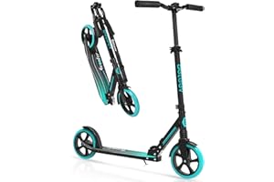 BELEEV Scooter for Kids Ages 6+, 200mm Big Wheel adult Scooters for Boys and Girls, 4 Adjustable Handlebar, Front Suspension, 2 Wheels Scooter with Carry Strap, up to 100Kg