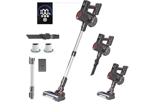 iceagle Aspirapolvere Senza Fili, 33KPA/70Minuti scopa elettrica senza fili, 4-in-1,Filtro HEPA, Schermo Tattile Intelligente, L'aspirapolvere è adatto per peli di animali/tappeti/pavimenti duri. ﻿