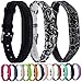 Produktbild Greatfine Uhrenarmband Fitness-Armband Silikon Ersatzband Armband für Fitbit Flex 2 Fitness-Band Zubehör (Black/BlackFlower/SilverFlower 3)