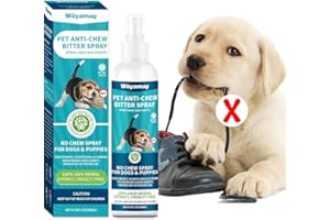 Woyamay Bitterspray Hund, 200ml Bitter Spray für Hunde, Anti Kau Bitterstoffe Spray, um das Kauen und Lecken von Möbeln, Schuhen, Bandagen zu Stoppen, Hunde Abwehrspray, Erziehungshilfen für Hunde