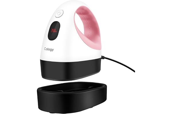Calogy Mini Presse à Chaud, Machine Impression Textile Petit, Portable Mini Fer avec Affichage LED, 3 Niveaux Contrôle de la Température, Base Sécurité Isolée pour Tee Shirt, Casquett(Blanc Rose)