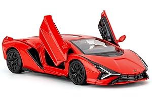RMZ City 1/36 Scale Lamborghini Sián FKP37 Casting Car Model, Zinc Alloy Toy Car for Kids, Pull Back Vehicles Toy Car for Toddlers Kids Boys Girls Gift (Red)