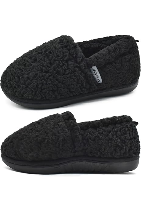 Pantoufles Confortables En Mousse à Mémoire De Forme Pour Hommes/femmes Doublure En Peluche Chaude Chaussures De Maison Café