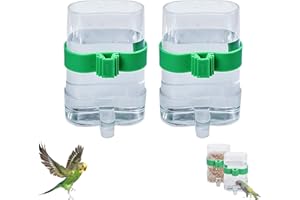 YANJIY 2 Stück Automatischer Wasserspender Vögel, Futterspender Vogel Wasserspender, Transparenten Vogelfutterautomaten, Zubehör Für Vogelkäfige, für Papageien, Wellensittiche, Vögel