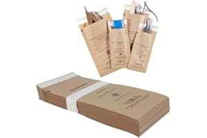 NHPY Pochettes de Stérilisation Autoclave Jetables en Papier 60 Pièces 100X200MM et 75X150MM