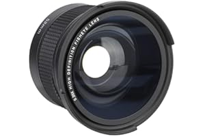 PUSOKEI Wide Angle Fisheye Lens, 0.35x52mm Wide Angle Lens, Universal Fisheye Lens with Lens Cap Storage Bag, Waterproof Lens for , Suitable for