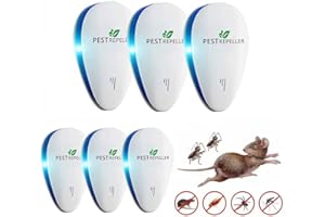 QUEATH WARDBES Ultraschall Mückenschutz,2023 Schädlingsbekämpfer und Elektronische Insektenschutzmittel gegen Mäuse, Fliegen, Kakerlaken, Spinnen, Ameisen, harmlos für Haustiere und Menschen (6 Stück)