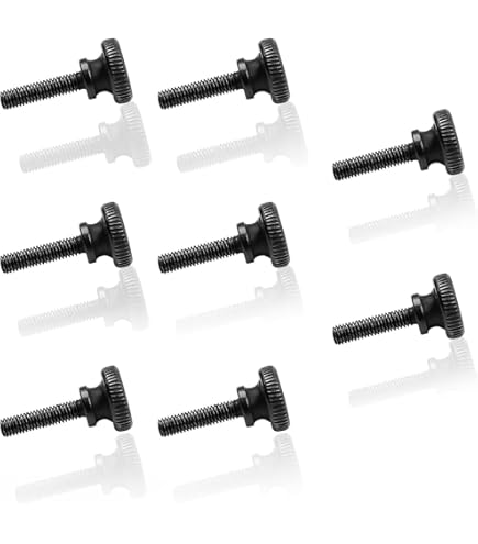 Lot De 10 Vis De Réglage à Tête Moletée Noires, M4 X 50mm, Filetage Mâle, Par Uxcell