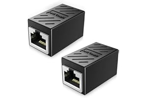 ABRITY RJ45 Coupler [2 Pack], Shielded Ethernet Coupler, Cat7 Inline lan Coupler 8P8C Ethernet Extender Adapter Ideal for Extending the Ethernet Cables Female to Female Connector