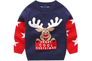 Minizone Suéter de Punto de Invierno para bebé, Navidad, Manga Larga, Sudaderas, Ropa cálida, 1-6 años