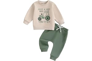 Vioyavo Completo Top Stampa Camion a Manica Lunga Bambino Elegante Set di Top Felpe Maniche Lunghe + Pantaloni Ragazzo