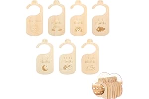YEENANO Séparateurs Armoire à Vêtements pour Bébés,7 PCS Séparateurs Placard Separateur Penderie pour Bébé Bois Garde robe de Bébé pour Chambre Tout petits Nouveaux-nés Nourrissons Jusqu'à 24 mois