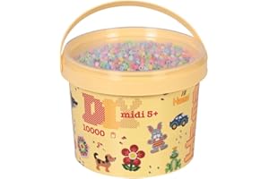 Hama DIY Midi Beads Bucket | Approx. 10.000 Fuse Beads | Mosaic Decoration Arts & Craft for Creative Children Ages 5+ | Colour Mix 50